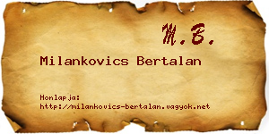 Milankovics Bertalan névjegykártya